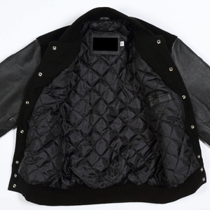 Wholesale 2025 Custom Logo Embroidery Canvas Polyester/Cotton Winter <b>Fleece</b> <b>Lined</b> Windproof Baseball Varsity Letterman <b>Jackets</b> - Product Image 4