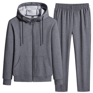 Ensemble de survêtement pour homme en coton personnalisé de haute qualité, sweat-shirt à fermeture éclair et pantalon de jogging, coupe-vent, livraison rapide - Product Image 2