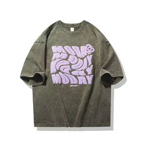 Camiseta personalizada de algodón 100% para hombre, ropa de peso pesado, Camiseta estampada de marca, Camiseta con estampado de soplo con logotipo en stock - Product Image 2