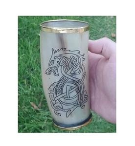 Tasse à café décorative en céramique de qualité indienne, nouveau design, avec support en corne, style corne de boisson viking naturelle, provenant d'Inde - Product Image 5