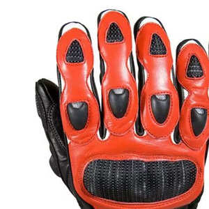 Gants de moto tout-terrain en cuir pleine fleur, cuir de vache véritable, entièrement personnalisés, imperméables, compatibles avec les écrans tactiles - Product Image 4