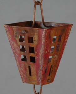 Chaîne de pluie carrée en aluminium au design vintage antique, avec coupelles en cuivre pour l'extérieur – Meilleures ventes – Fournisseurs en gros - Product Image 4