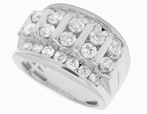 Customized Rhodium Plated <b>Sterling</b> <b>Silver</b> Round Cut Moissanite VVS1-VVS2 Clarity Prong <b>Set</b> Engagement Wedding Party Men's <b>Ring</b> - Product Image 6