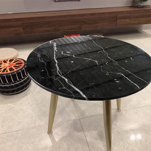 Wanli 2023 Top Ranking Dining Table Customized Black Marble Table Tops Coffee Table Stone Price Modern 3 Years Solid Surface