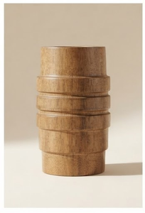 Vase de table minimaliste en bois de manguier, écologique, durable, imperméable, rond, fait main, pour la présentation florale - Product Image 5