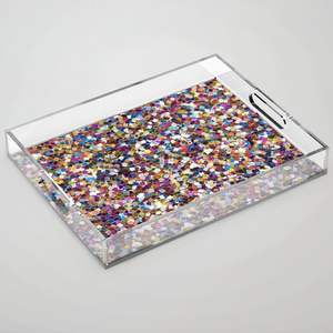 Bandeja epoxi personalizada con acabado artístico para casas modernas Bandeja epoxi con asas de resina para la configuración de la Mesa de la sala de estar - Product Image 6