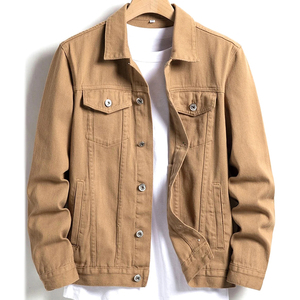 Chaqueta Vaquera Clásica Vintage para Hombre, Color Marrón Claro, Corte Holgado, Cuello Camisero, Prenda Exterior Informal con Bolsillos Utilitarios y Aspecto Suave - Product Image 2