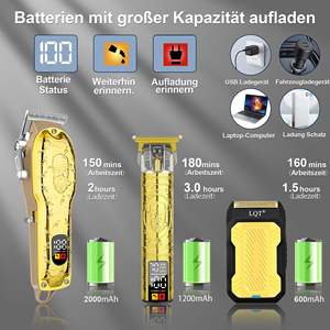 Kit de tondeuse à cheveux électrique pour homme, tondeuse à barbe sans fil, lame en acier inoxydable, IPX7, cadeau idéal pour lui - Product Image 4