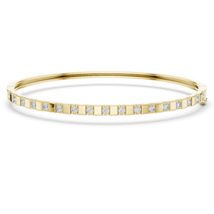 Round Cut DEF VVS Lab Grown Diamond Block link Bangle <b>Bracelet</b> 14K Solid Gold CVD HPHT Diamond Custom OEM Wholesale Fine Jewelry - Product Image 3