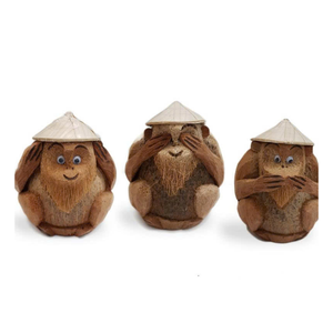 Mono de coco tallado natural: coco vietnamita elaborado, animal de cáscara de coco adecuado para exhibición de moda, juguete altamente deseado - Product Image 3