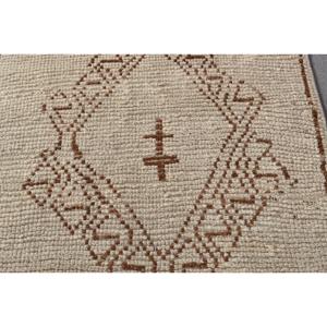 พรมเฮอร์กีวินเทจ ขนาด 0.2x12.2 ฟุต (7x371 ซม.) สีเบจลายตารางแบบตุรกี - Product Image 5