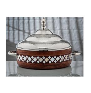 Vajilla de decoración de hotel de diseño elegante, olla caliente para servir comida, olla caliente de madera y acero inoxidable de alta calidad a buen precio - Product Image 5