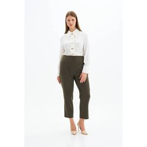 Pantalones Casuales de Cintura Alta para Mujer con Cintura Elástica - Product Image 1