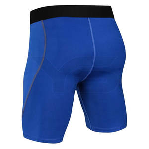 Pantalones cortos de compresión de cintura media informales para hombre, ropa para correr de poliéster de secado rápido, bolsillos de decoración sólida, venta al por mayor, tela de LICRA - Product Image 4
