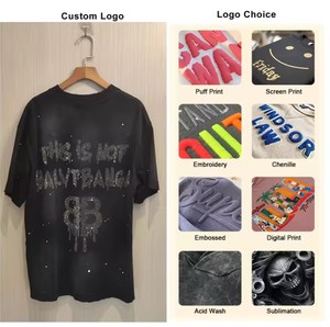 Camiseta de algodón 100% para hombre, diseño personalizado, Logo, Color sólido, manga corta, cuello redondo, gran tamaño, ecológica, 260g, Color estampado informal - Product Image 3