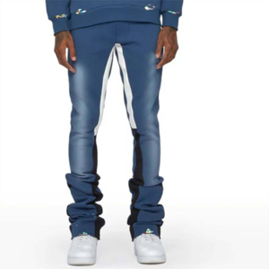 Confortable à la mode brodé lavé à l'acide Slim Fit Flare survêtements empilés pour l'hiver respirant confortable tenue décontractée sport - Product Image 5