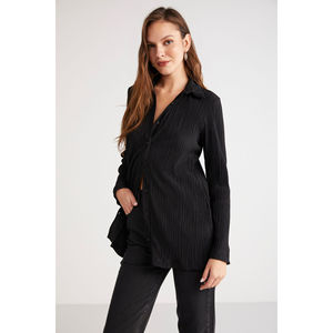 Chemise à manches longues plissée et texturée épaisse pour femme ETHIQUET Abbie - Product Image 3