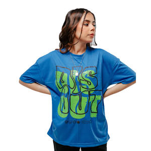 Vente en gros 2025 100% coton biologique bleu hommes et femmes sérigraphie graphique t-shirts hommes surdimensionnés t-shirts en bas quantité minimale de commande - Product Image 1