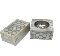Boîte à Bakhoor en bois artisanale de luxe élégante avec incrustation de nacre, ensemble brûleur d'encens arabe Mabkhara, écologique et durable