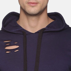 Sweat à capuche déchiré pour homme, coupe-vent, écologique, séchage rapide, couleur unie, logo personnalisé, idéal pour l'hiver – Vente directe usine, prix raisonnable - Product Image 5