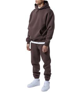 Vente en gros, pull à capuche 100% coton pour hommes, pull de luxe surdimensionné teint en marron avec option d'impression personnalisée - Product Image 2