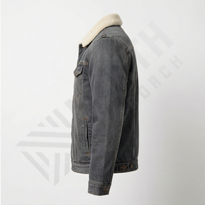 เสื้อแจ็คเก็ตฤดูหนาวดีไซน์เอง ผ้ายีนส์ฟอกสีซีดแบบวินเทจ สไตล์สตรีทแวร์ แต่งลายปะติด ล้างสีแบบแอซิด แฟชั่นคอลเลคชั่นขายส่ง - Product Image 3