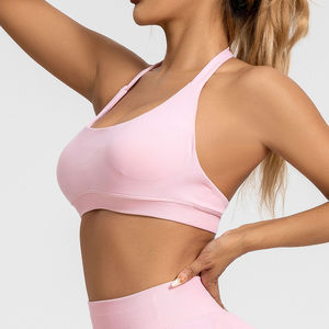 Soutien-gorge de sport sans couture pour femmes soutien-gorge de compression push-up dos ouvert débardeur de gymnastique fitness yoga entraînement - Product Image 3