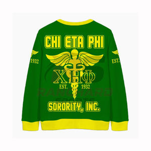 Pull de la sororité CHI ETA PHI, élégant et confortable, 100% coton, durable et brodé professionnellement, motif uni - Product Image 2