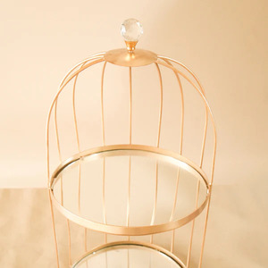 Premium Gold 2-Tier Cake Stand for Special Occasions Modern 2-Tier Cake Stand for Stylish <b>Dessert</b> Tables - Product Image 1