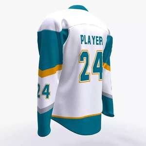 Vente en gros Nouveau logo personnalisé Maillot de hockey sur glace en maille de polyester de haute qualité Maillot de hockey sur glace pour jeunes adultes Vêtements d'équipe 2025 - Product Image 4