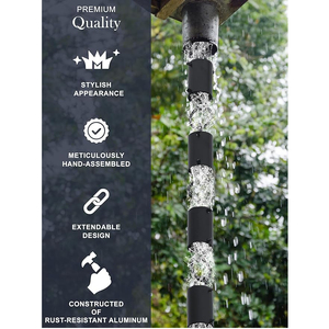 Cadena Redonda de Lluvia de Hierro para Decoración al Aire Libre, Canalón Recubierto de Polvo Negro, Cadena de Lluvia, Bajante, Decoración de Pared - Product Image 5