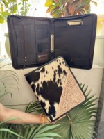 Nouvel Arrivage Porte-Certificats en Cuir Véritable Façonné à la Main, Porte-Documents Multifonctionnel en Cuir de Vachette avec Fermeture Éclair et Anneau de Suspension, Idéal comme Cadeau