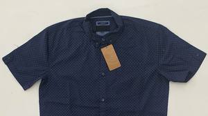 เสื้อเชิ้ตผ้าสักหลาดสำหรับผู้ชายเสื้อเชิ้ตลำลองแขนสั้นมีกระดุม100% ลายทางผ้าสักหลาดสำหรับผู้ชายสินค้าออกใหม่ - Product Image 2