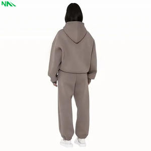 ชุดวอร์ม2ชิ้นมีฮู้ดโอเวอร์ไซส์ผ้าคอตตอน100% GSM 500แบบกำหนดเอง - Product Image 5