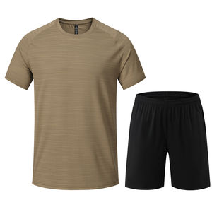 Ensemble short d'été pour hommes 2025 Chemise et short en polyester Ensemble deux pièces pour hommes avec logo personnalisé Vente en gros de vêtements de sport - Product Image 4