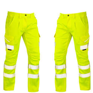 Pantalon de travail de sécurité pour hommes, personnalisé avec logo, multi-poches, conforme aux normes ANSI Classe 1 et EN ISO 20471 Classe 3, haute visibilité, réfléchissant, avec LED clignotante - Product Image 3