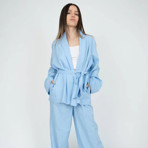 Traditional Vintage Womens <b>Tie</b> <b>Dye</b> Yoga Jumpsuit with High Waist Long Sleeve Puff Quick Dry Summer Sleepwear - Product Image 1