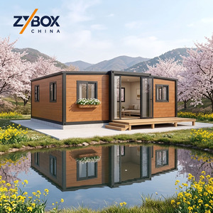ZYBOX Grand 40ft Villa Modulaire Préfabriquée de Luxe à Grain de <span class=keywords><strong>Bois</strong></span>, <span class=keywords><strong>Maison</strong></span> Conteneur Pliable et Extensible pour les Marchés des États-Unis et d'Australie - Product Image 2