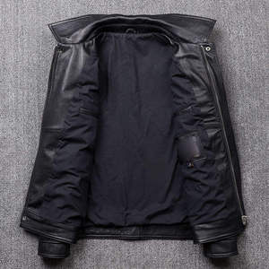 Hot Selling <b>Men</b> Women's Leather <b>Jacket</b> New Fashion Vintage Stand Collar Front Logo Breathable Eco-Friendly Windproof - Product Image 6