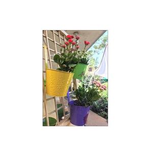 Metal <b>Plant</b> Pot Balcony Black Metal Color Railing Hanging Planter Flower Pots With Hook and Best Decorative Items - Product Image 1