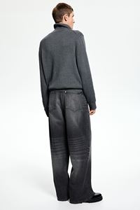 Pantalones vaqueros holgados de algodón rígido para hombre, pantalones grises oscuros, Vaqueros relajados, pantalones holgados tobilleros de pierna redondeada de alta calidad, precio al por mayor - Product Image 4