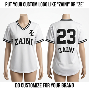เสื้อเบสบอลยูนิเซ็กซ์ผ้าโพลีเอสเตอร์อินเตอร์ล็อคพรีเมียม 180 GSM สีขาวลายเส้น  พร้อมปักโลโก้ด้วยความร้อน  ติดกระดุมด้านหน้า สำหรับทีม - Product Image 1
