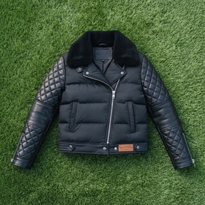Blouson de motard matelassé pour homme en similicuir avec manches matelassées, col montant, coupe classique, hiver, moto, éco-responsable, respirant, OEM ODM - Product Image 6