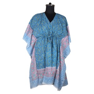 Maxi vestidos maxi de algodón indio sin mangas con estampado de bloques para mujer KFCS155 algodón verano Maxi vestido 100% diseñador de ropa orgánica - Product Image 5