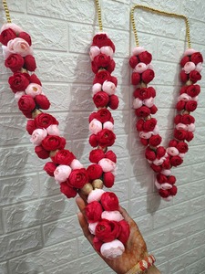 พวงมาลัยคู่ดูสง่างามสำหรับเจ้าสาวเจ้าบ่าววาร์มาลา/ไจมาลาสำหรับงานแต่งงานของตกแต่งเพดานดอกไม้ - Product Image 3