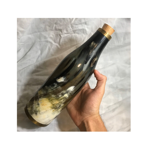 Botella para beber de cuerno de buey con logotipo personalizable de alta calidad, 500ml, botella de cuerno vikingo de búfalo Natural, recipiente para beber con cuerno de vaca - Product Image 1