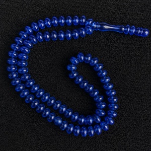 Chapelet de prière bleu foncé perlé en gros, Misbaha islamique, options multicolores disponibles, Tasbih en vrac - Product Image 2