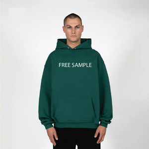 Sudadera con Capucha Verde Extra Grande para Hombre, Estilo Casual, 100% Algodón, Corte Holgado, Hombros Caídos, Cierre de Botones a Presión, Personalizable con Logotipo, Talla XS - Product Image 1