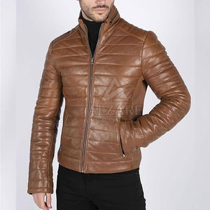 Veste matelassée en cuir élégante avec rembourrage isolant, design résistant au vent et coupe confortable pour tous les jours - Product Image 4