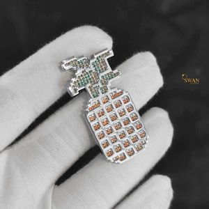 Collier avec pendentif ananas en diamant cultivé en laboratoire en argent 925 personnalisé Bijoux hip hop glacés Fournisseur en gros direct d'usine - Product Image 1